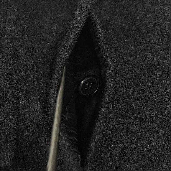 Express Womens Wool Blend Coat Size 7 / 8 (Medium) Hooded Pockets Lined Gray - Picture 4 of 7